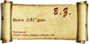 Buro Zágon névjegykártya